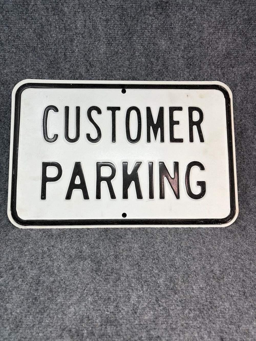 Vintage Embossed Steel Customer Parking Sign (G4R-HSE/JSF6) 12x18 Black White